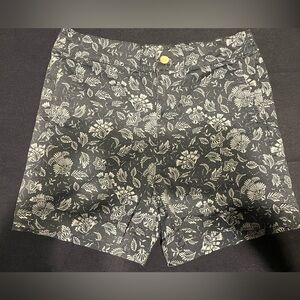 Jachs Black and White Floral Women's Shorts